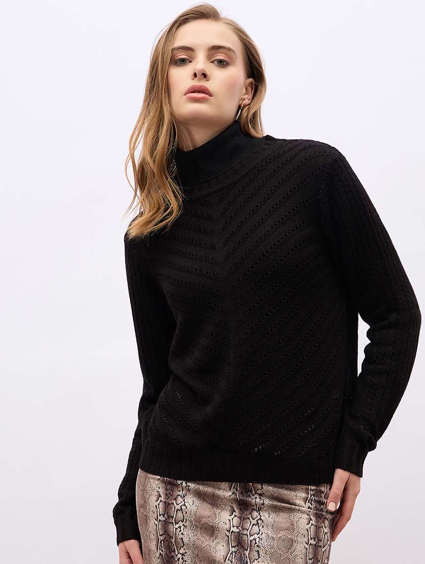 women acrylic long sleeve pullover