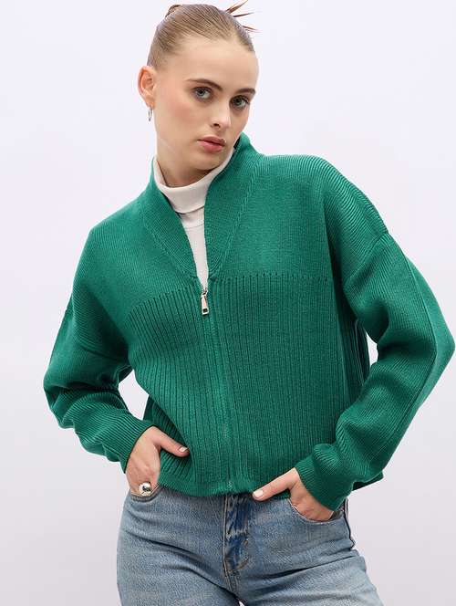 women acrylic long sleeve cardigan - 21695364 - Standard Image - 0