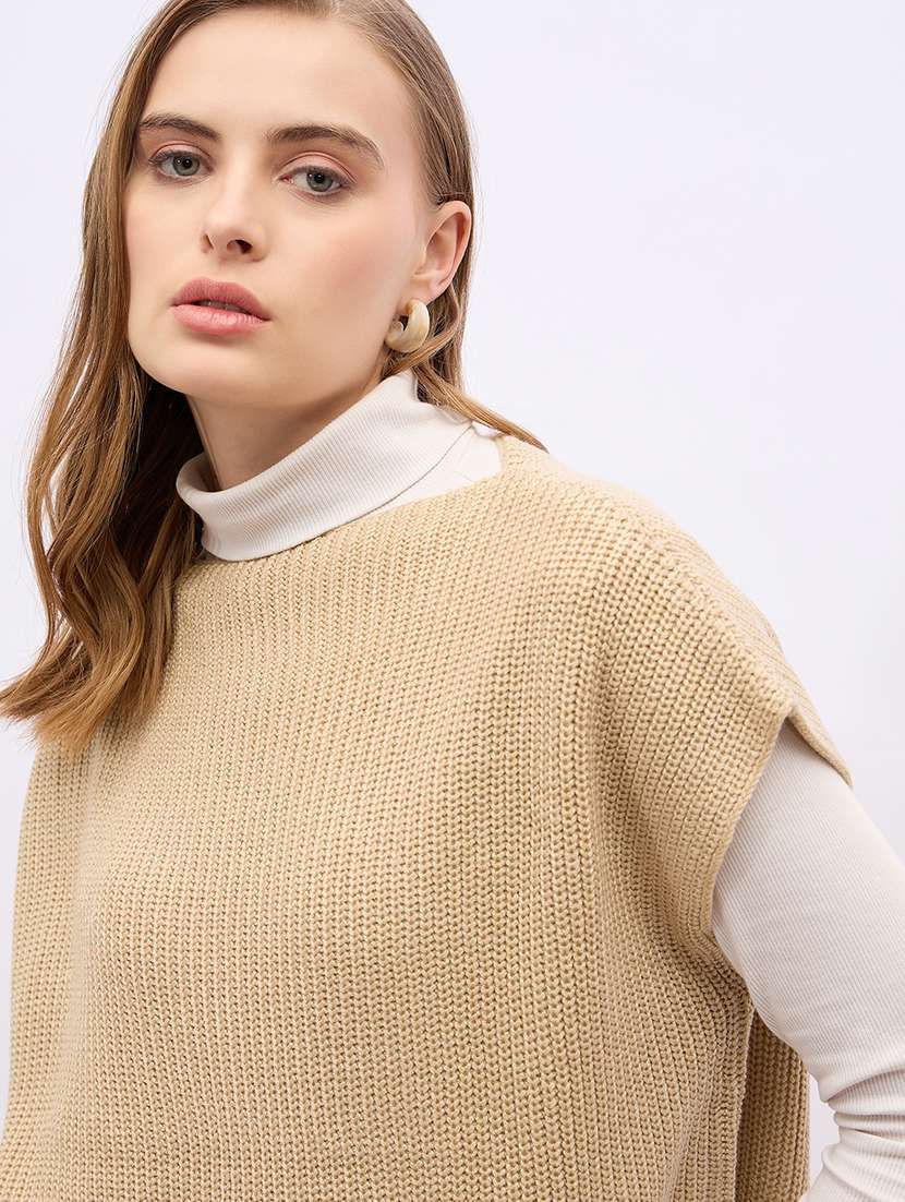 Women Self Design Short Sleeve Pullover