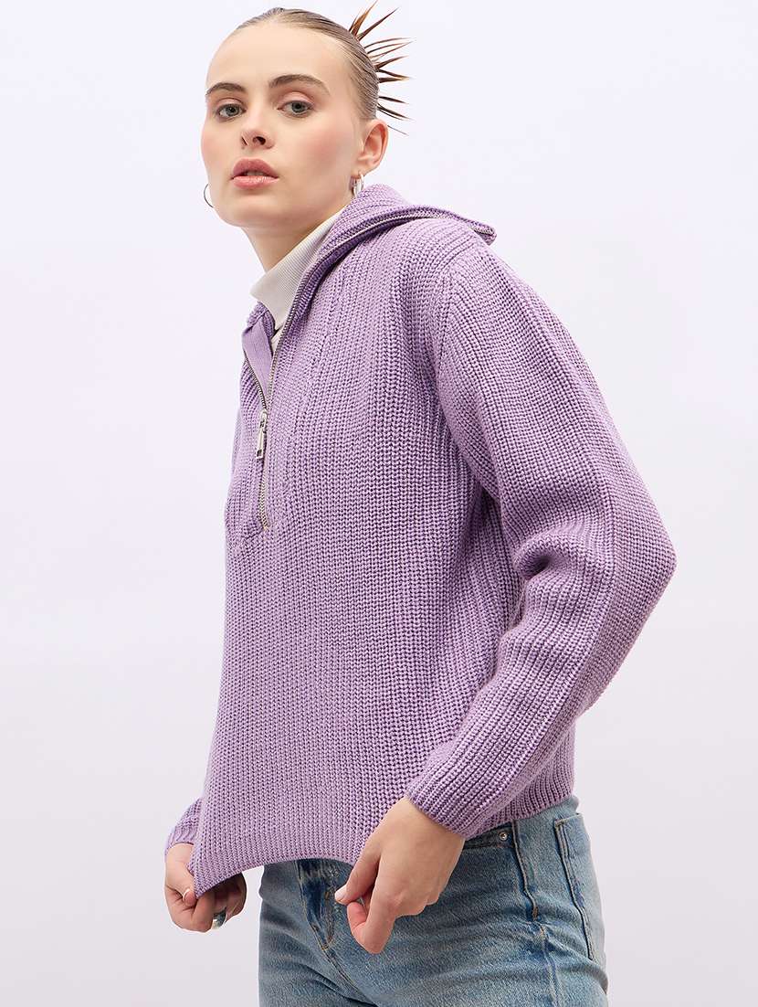 women acrylic long sleeve pullover - 21695368 -  Standard Image - 1