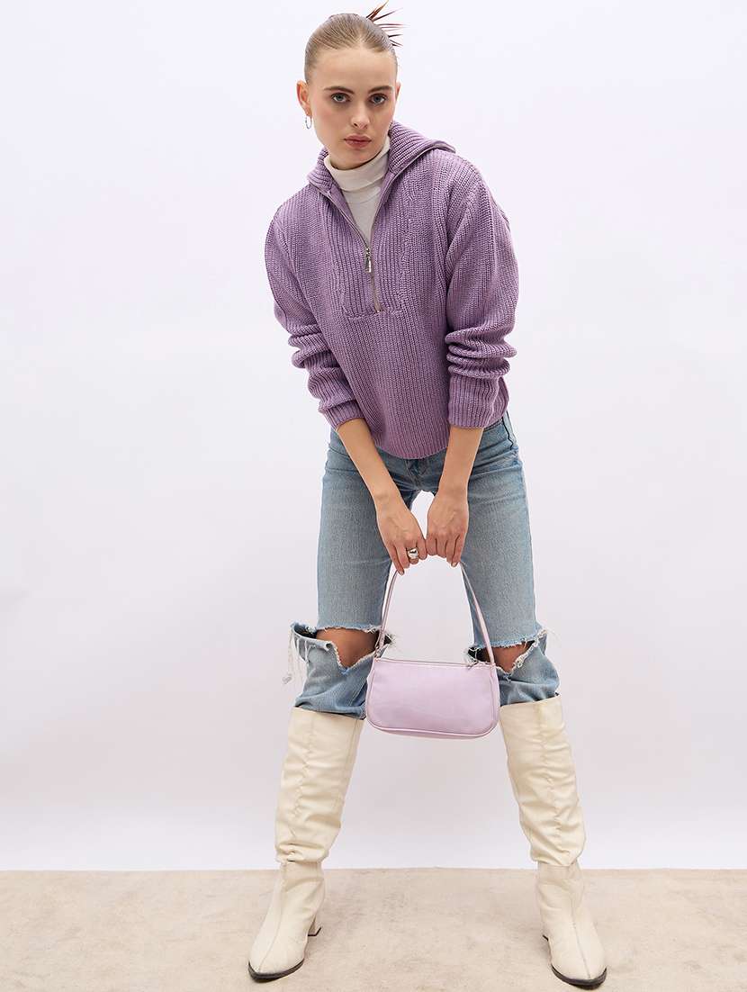 women acrylic long sleeve pullover - 21695368 -  Standard Image - 4