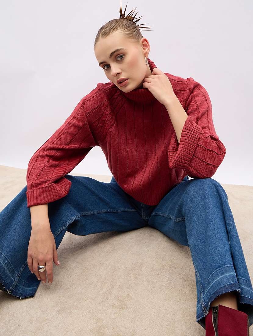 women acrylic long sleeve pullover - 21695375 -  Standard Image - 4