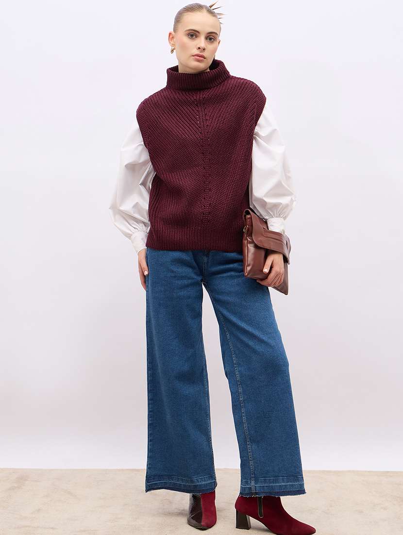 women self design sleeveless pullover - 21695377 -  Standard Image - 4