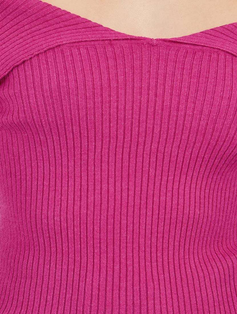 women solid long sleeve off shoulder pullover - 21695380 -  Standard Image - 4