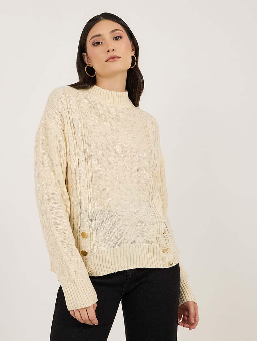 women acrylic long sleeve pullover - 21695385 -  Standard Image - 1