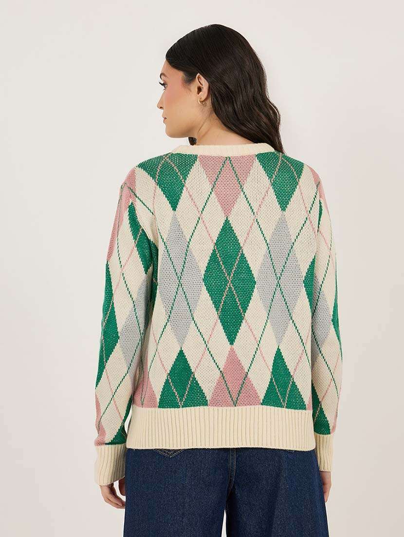 women acrylic long sleeve pullover - 21695386 -  Standard Image - 1