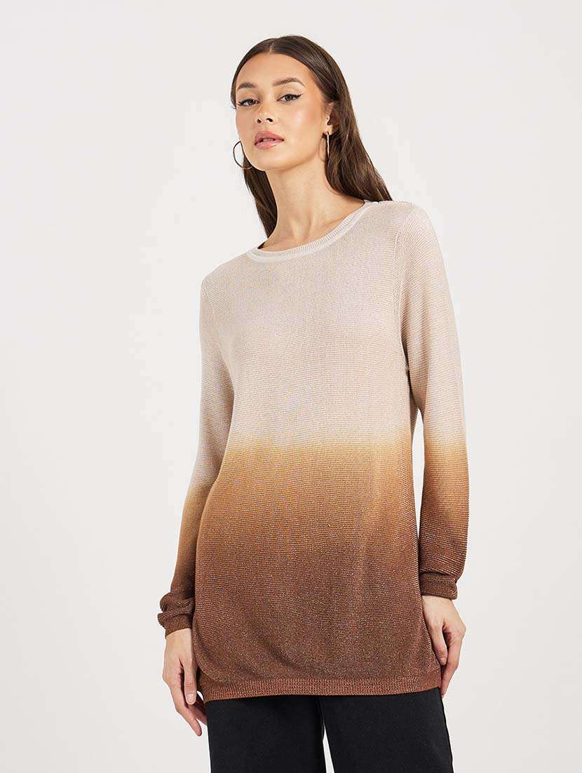 women acrylic long sleeve pullover