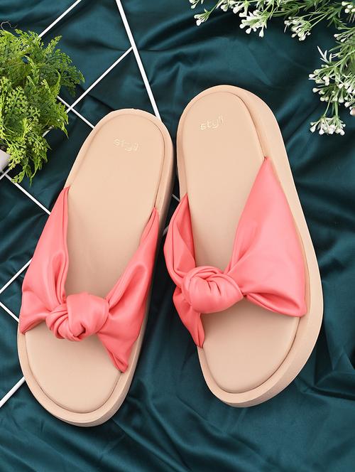 pink pu slip on sandals - 21695402 -  Standard Image - 0