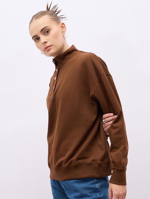 women long sleeves plain sweatshirt - 21695423 - Standard Image - 0