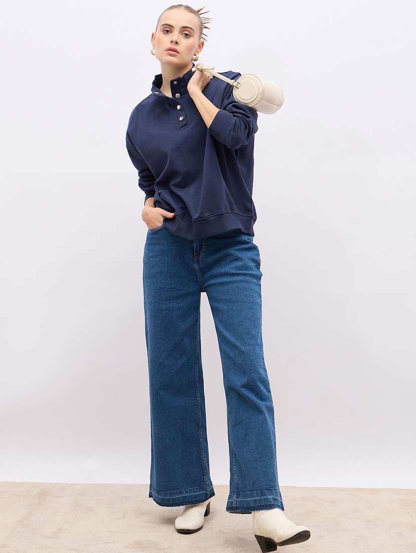 women long sleeves plain sweatshirt - 21695424 -  Standard Image - 4