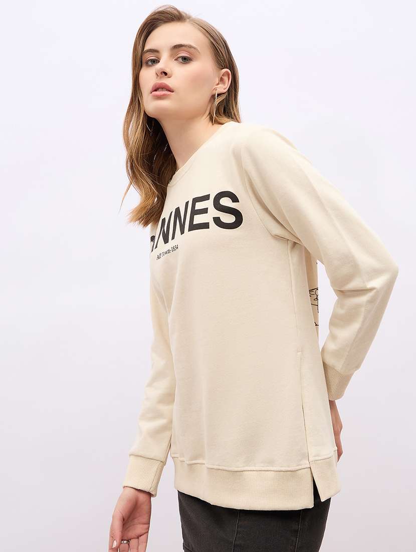 women front print long sleeve sweatshirt - 21695433 -  Standard Image - 1