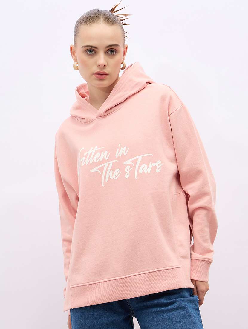 women chest print long sleeve sweatshirt