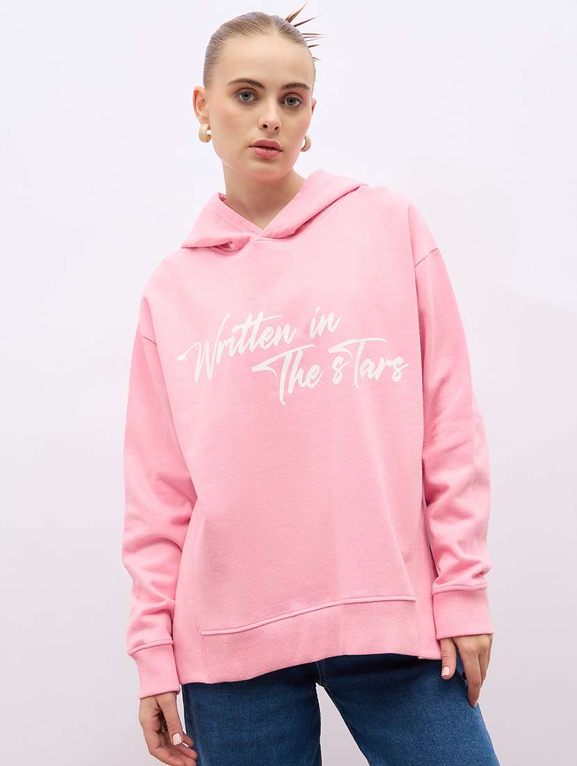 women chest print long sleeve sweatshirt