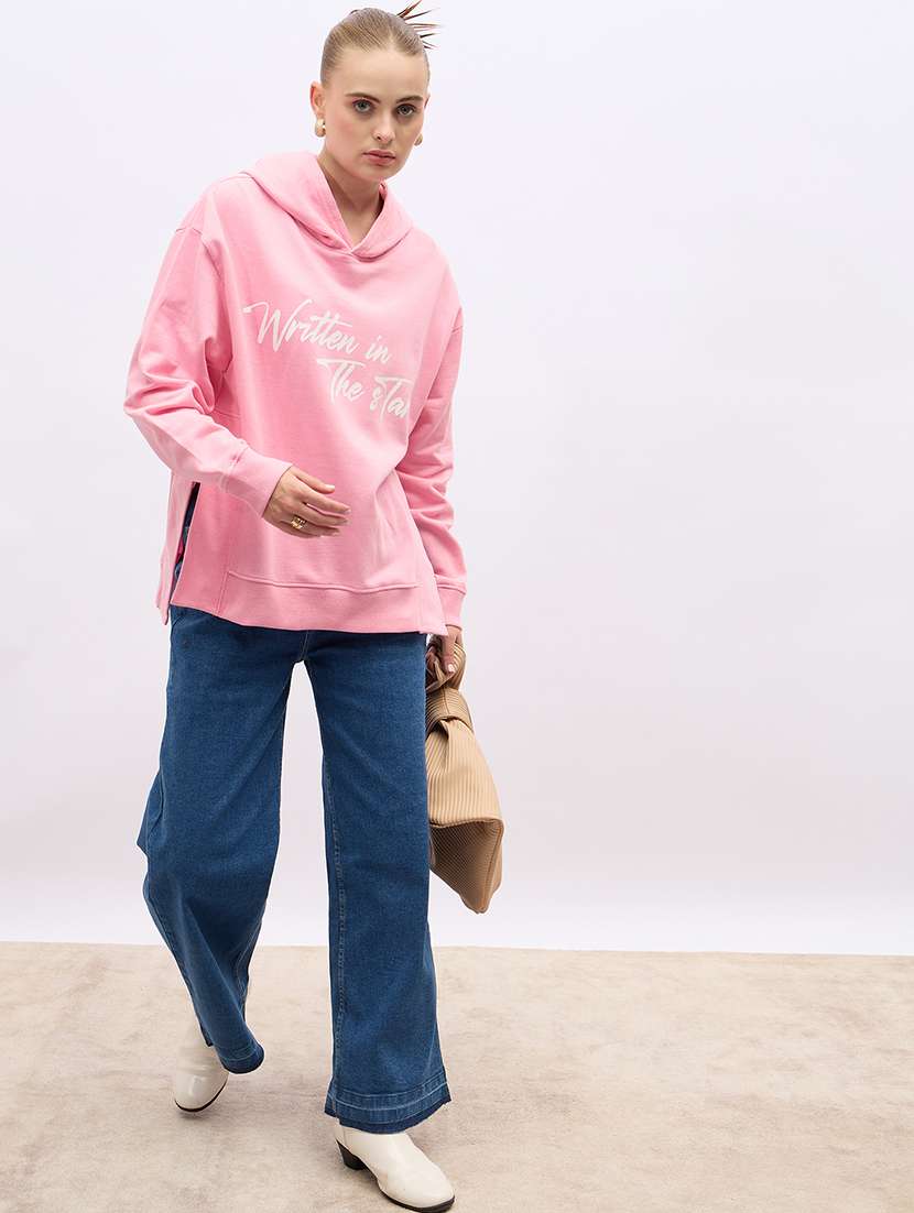 women chest print long sleeve sweatshirt - 21695435 -  Standard Image - 4