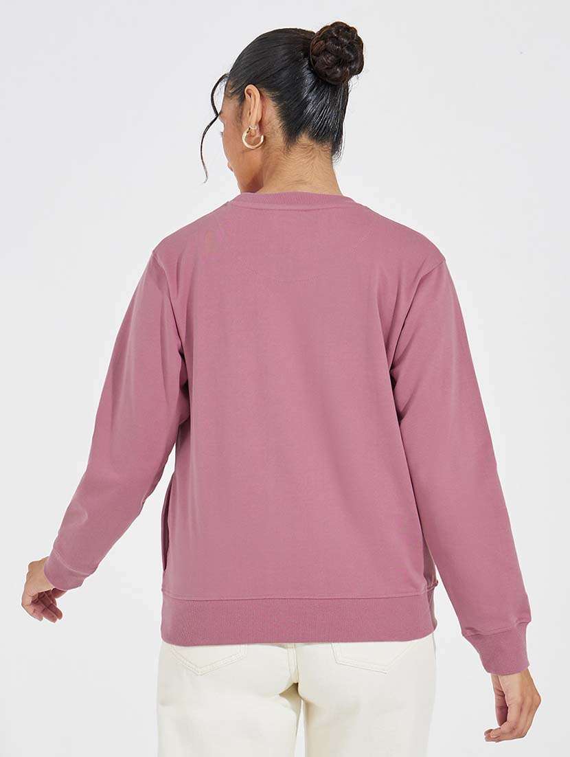 women solid long sleeve sweatshirt - 21695437 - Standard Image - 1