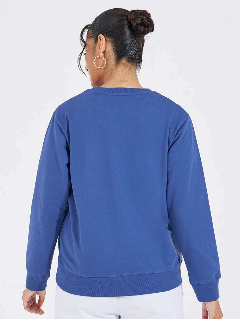 women chest print long sleeve sweatshirt - 21695438 -  Standard Image - 1