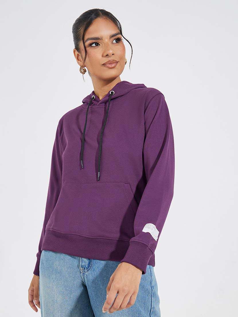 women long sleeves plain sweatshirt - 21695441 - Zoom Image - 0