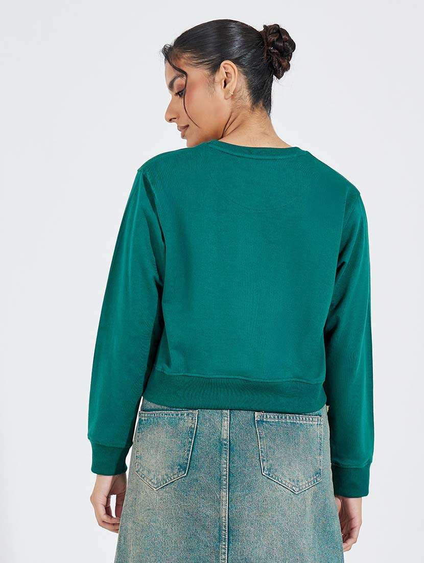 women chest print long sleeve sweatshirt - 21695442 -  Standard Image - 1