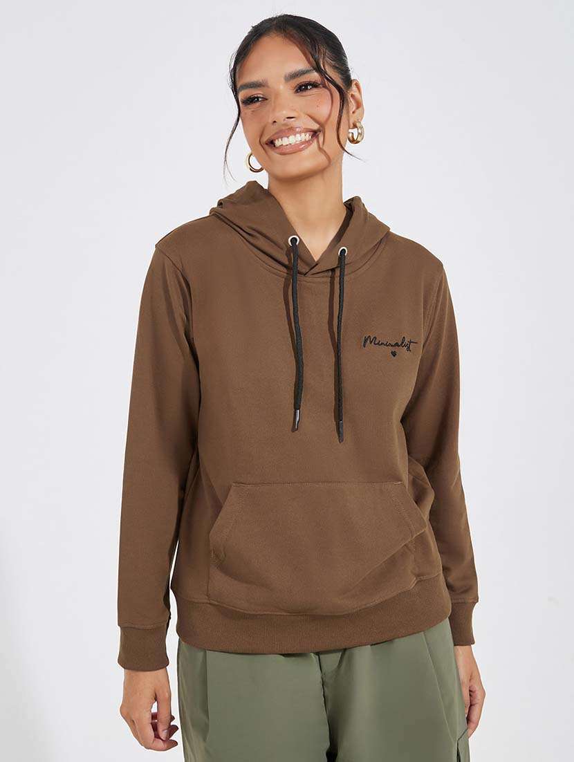 women long sleeves plain sweatshirt - 21695443 - Zoom Image - 0