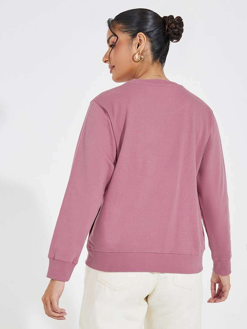 women placement print long sleeve sweatshirt - 21695444 -  Standard Image - 1