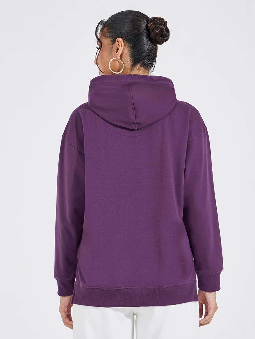 women solid long sleeve sweatshirt - 21695449 -  Standard Image - 1