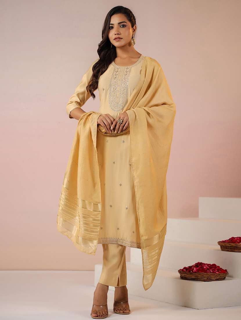 women embroidered kurta pant set with duaptta - 21695484 -  Standard Image - 1