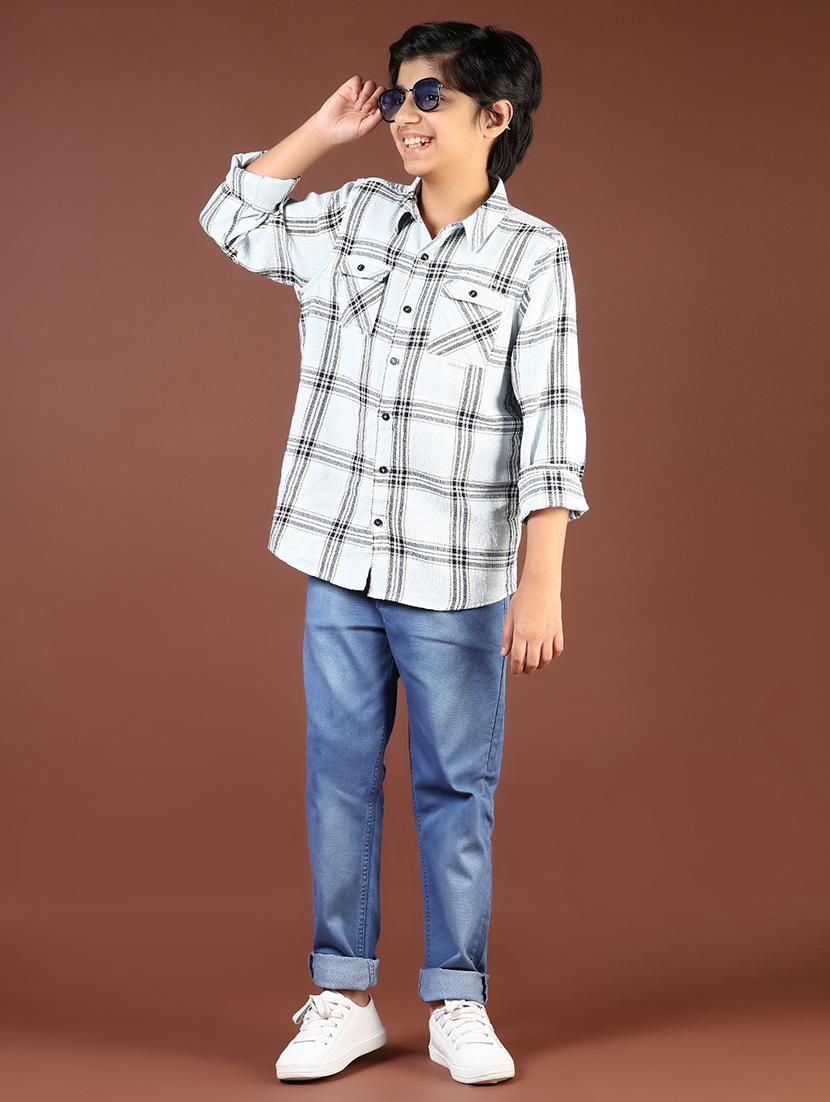 boys checkered long sleeve casual shirt - 21695554 - Standard Image - 4