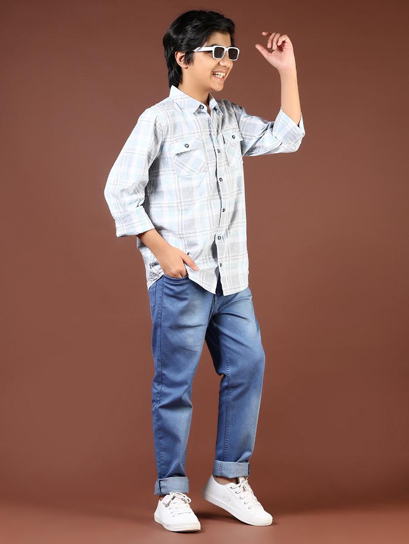 boys checkered long sleeve casual shirt - 21695556 - Standard Image - 4