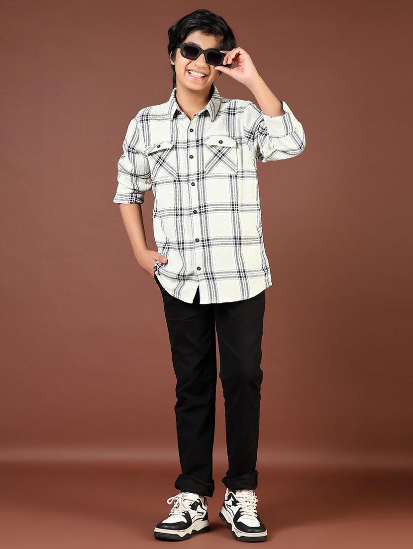 boys checkered long sleeve casual shirt - 21695557 - Standard Image - 4