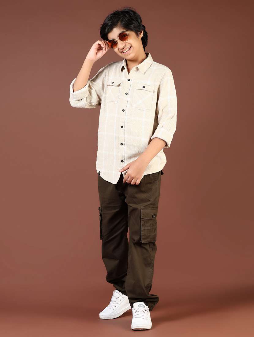 boys checkered long sleeve casual shirt - 21695558 - Standard Image - 4