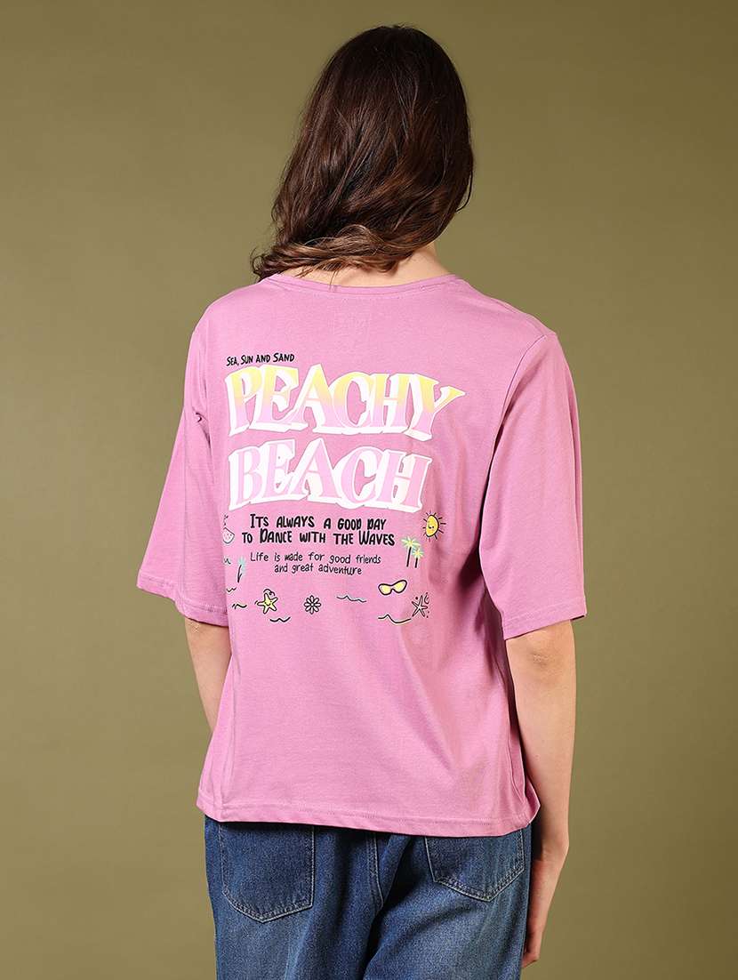 women back print short sleeve t-shirt - 21695559 -  Standard Image - 1