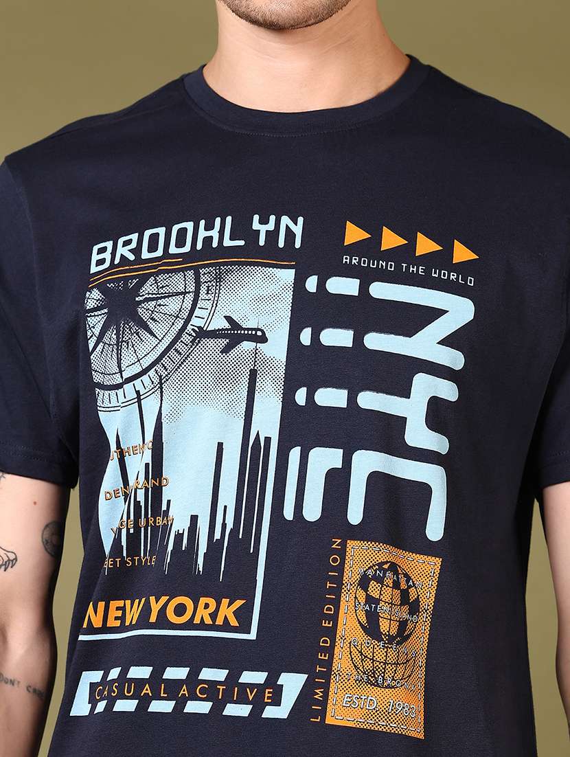 men front print short sleeve t-shirt - 21695606 -  Standard Image - 4