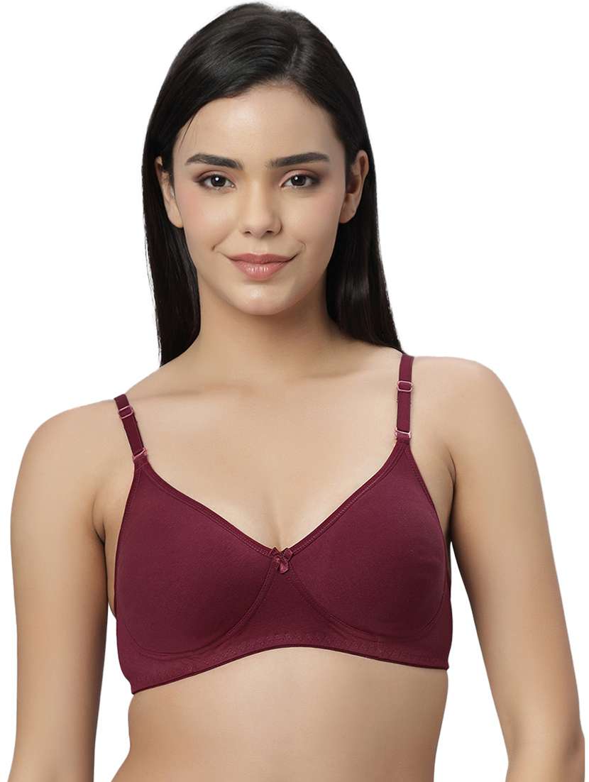 women solid cotton t-shirt bra