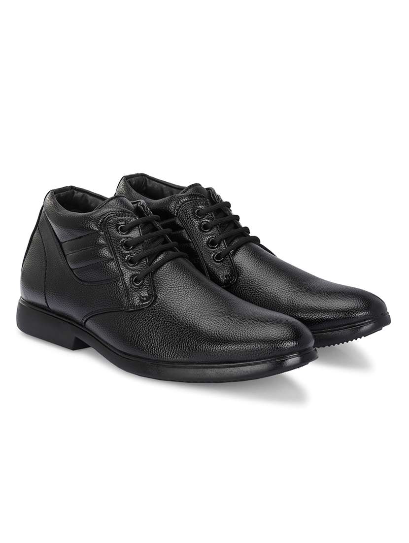 black synthetic lace up boots - 21695876 -  Standard Image - 1