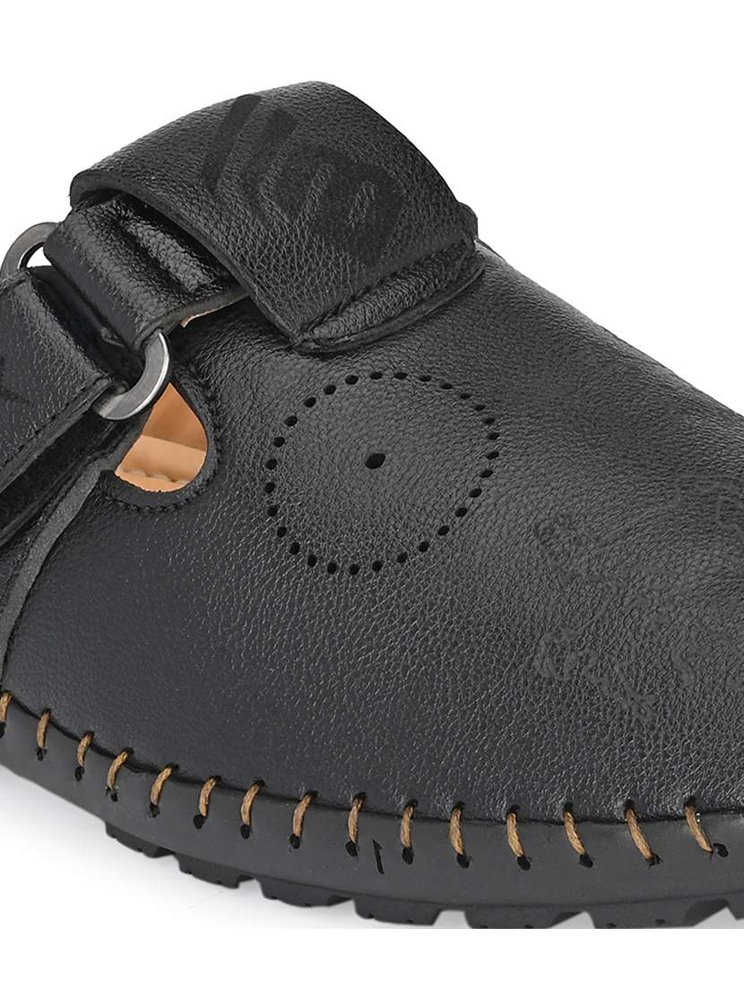 black synthetic slip on sandals - 21695958 -  Standard Image - 4
