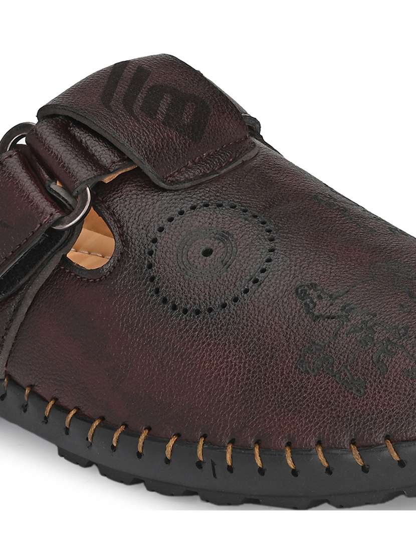 brown synthetic slip on sandals - 21695959 -  Standard Image - 4
