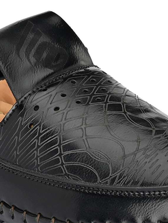 black synthetic slip on sandals - 21695960 -  Standard Image - 4