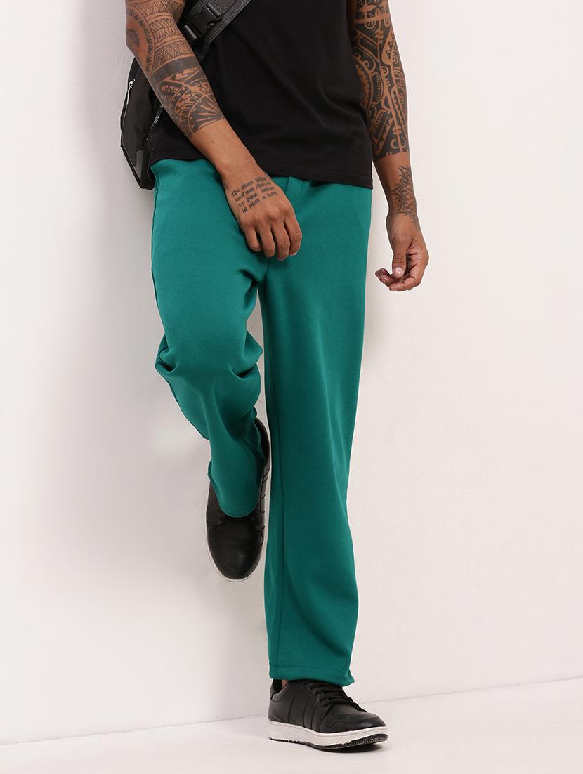 men solid mid riise full length track pant - 21695995 -  Standard Image - 1