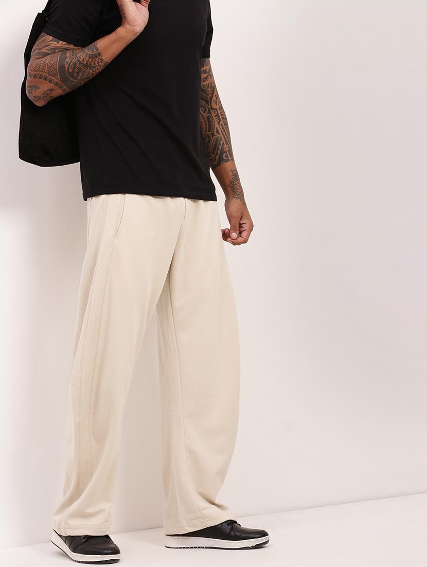 men solid regular fit full length track pants - 21696007 - Standard Image - 1