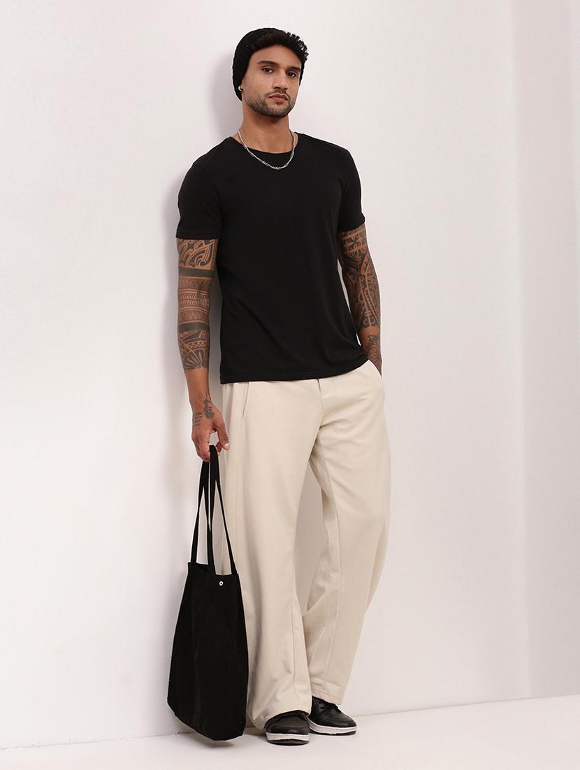 men solid regular fit full length track pants - 21696007 - Standard Image - 4
