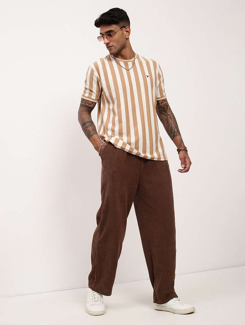men solid regular fit full length track pants - 21696009 -  Standard Image - 4