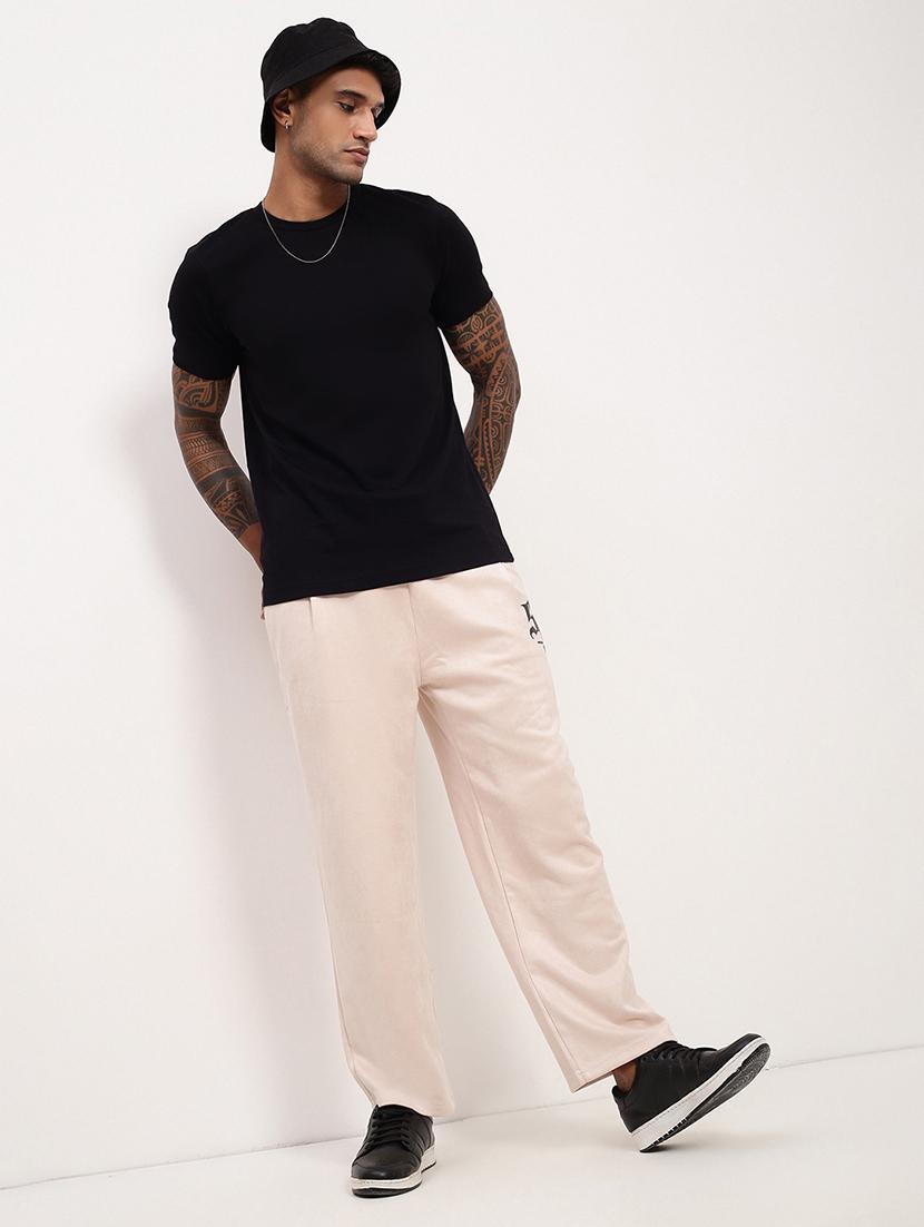 men solid regular fit full length track pants - 21696010 - Standard Image - 4
