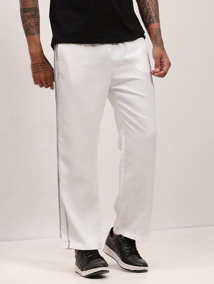 men solid regular fit full length track pants - 21696012 -  Standard Image - 1