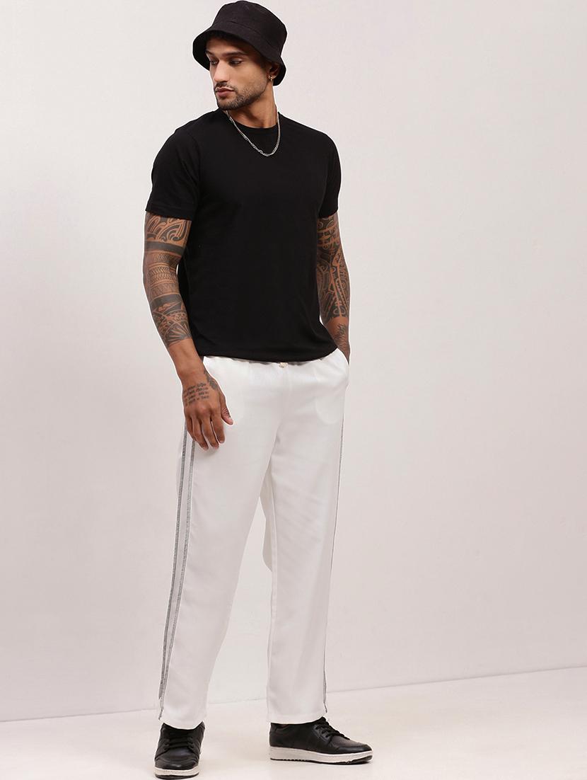 men solid regular fit full length track pants - 21696012 - Standard Image - 4