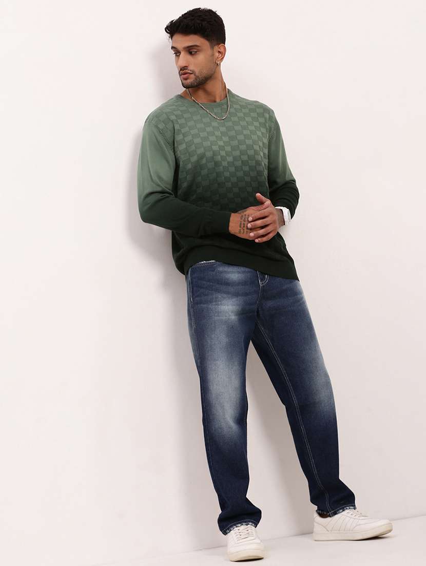 men green ombre long sleeve pullover - 21696051 -  Standard Image - 4