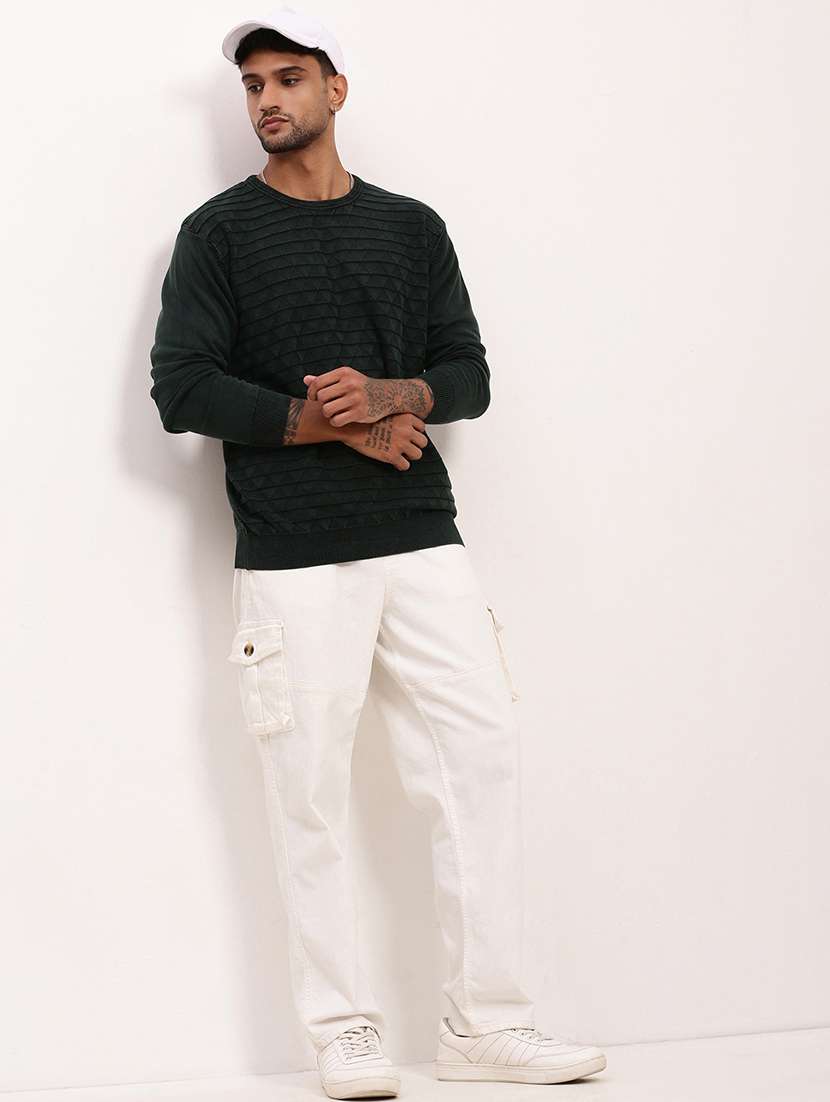 men green solid long sleeve pullover - 21696055 -  Standard Image - 4