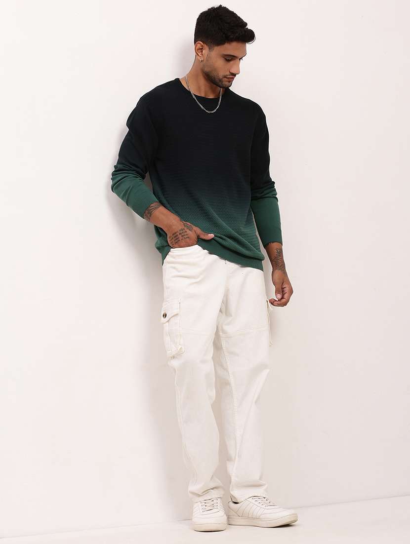 men green ombre long sleeve pullover - 21696056 -  Standard Image - 4