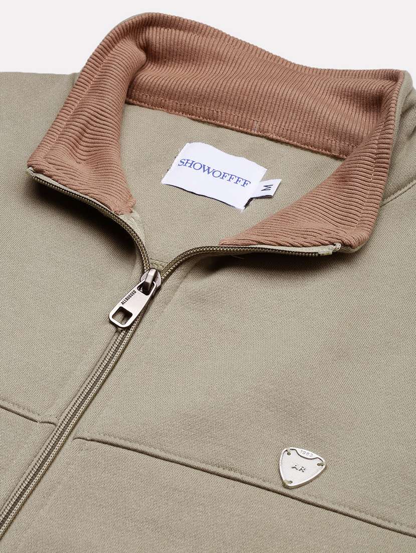 men solid front-open long sleeve sweatshirts - 21696060 - Standard Image - 6