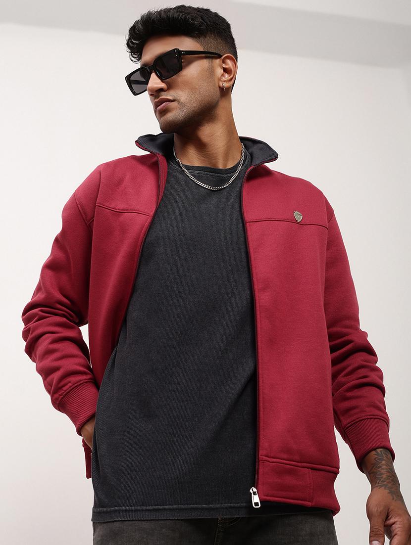 men solid front-open long sleeve sweatshirts - 21696061 - Standard Image - 1