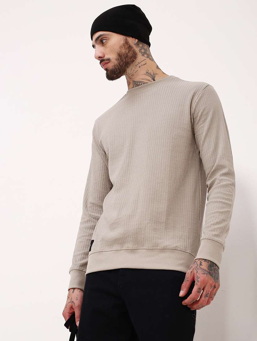 men solid long sleeve sweatshirt - 21696062 -  Standard Image - 1